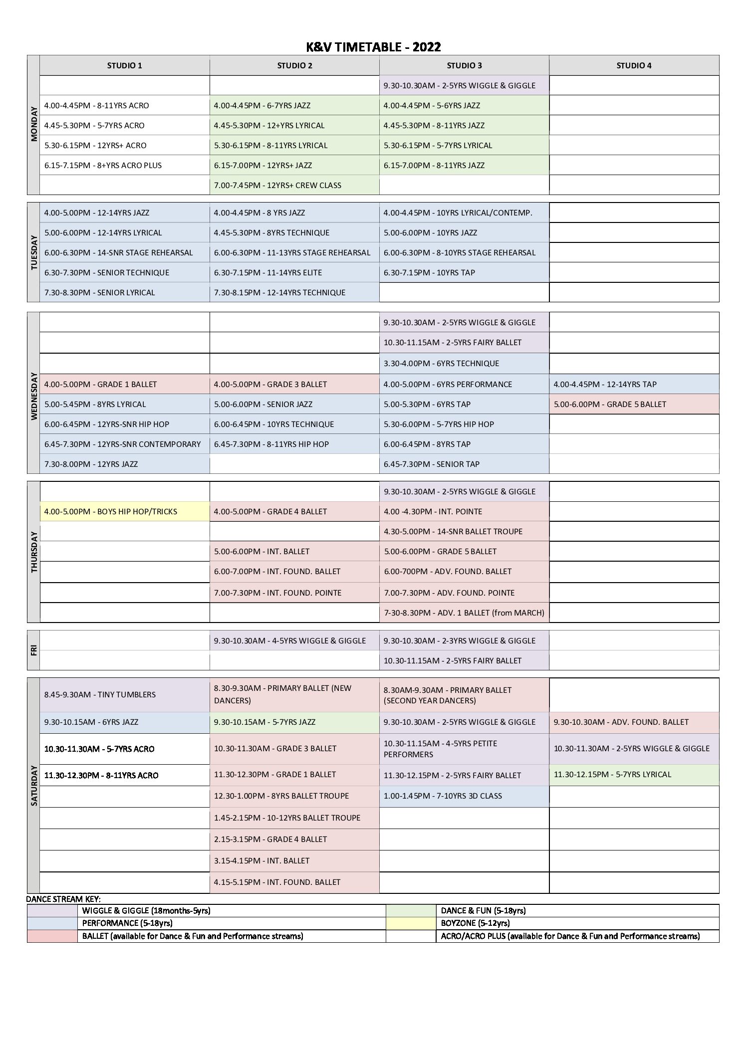 Timetable – K&V dance.corp